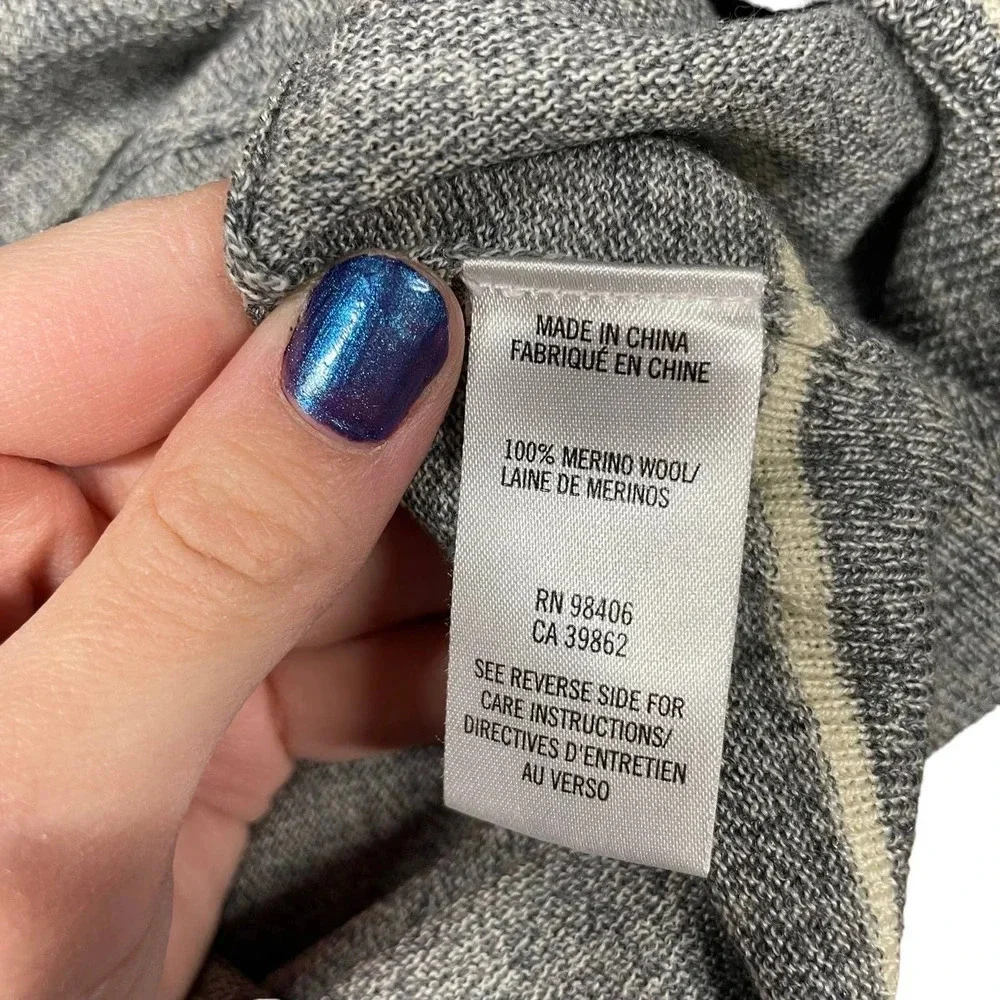 Theory Jaidyn Soft Luster Merino Wool Sweater in‎ Heather Gray Size XS
